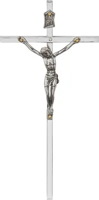 Obrázek produktu pro Niklový stříbrný křížek na zavěšení 13,5 cm