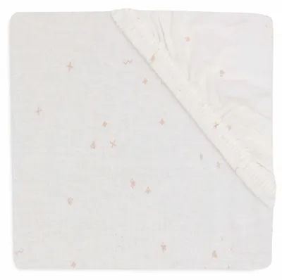 Zdjęcie produktu dla Jollein 511-507-67101, Dopasowana ściągawka, Bawełna, Biały, Wzór, Chłopak, dziewczyna, 60 x 120 cm