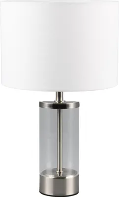 Obrázek produktu pro Stolní lampa GRAZIA stříbrná Látkové stínidlo bílé