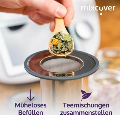 Produktbild von Edelstahl Teesieb/Teefilter passend für Thermomix TM6 / TM5 / TM Friend in Verbindung mit Messerersatz - Weltneuheit! Besser als ein Teeautomat!