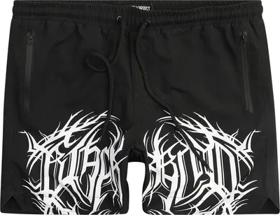 Produktbild von Gothicana by EMP Herren schwarze Badeshorts mit Gummizug und Gesäßtasche XXL