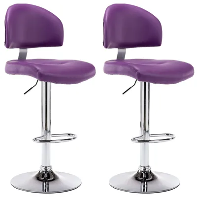 Produktbild von vidaXL Barhocker 2 Stk. Lila Kunstleder