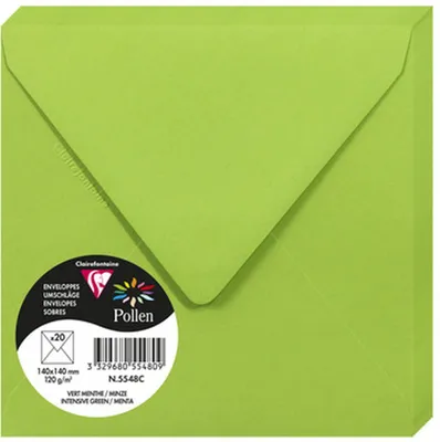 Produktbild von Clairefontaine Umschlag Pollen 140x140 120g minze