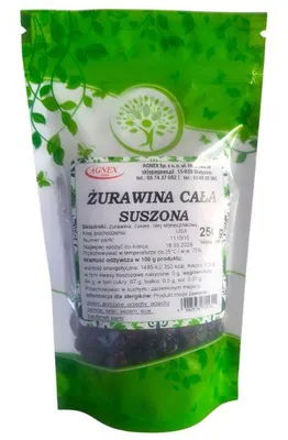 Zdjęcie produktu dla Żurawina cała suszona 250 g