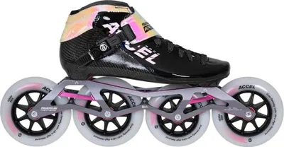 Image de Roller Powerslide Accel Race 110/100, noir et rose, taille 39 (hommes et femmes), noir et rose, taille 39