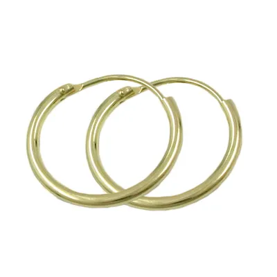 Produktbild von Creole 15x11mm Drahtcreole Steckverschluss glänzend 9Kt GOLD gold 15x1,1mm
