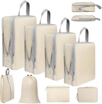 Produktbild von Packtaschen Set 8-teilig mit Kompression - Beige