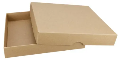 Productafbeelding van Vouwdoos 15,5 x 15,5 x 2,5 cm, bruin, met deksel, kraftkarton – set van 10 stuks
