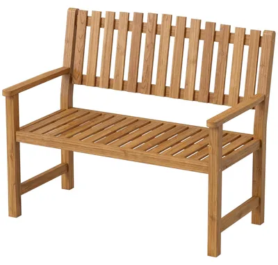 Produktbild von Outsunny Gartenbank 2-Sitzer Wetterfest Holzbank mit Lamelldesign Armlehnen
