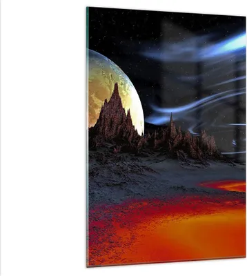 Produktbild von Bilder auf glas - Einteilig - Planeten Mond Universum - 80x120cm - Glasbilder - Wandbilder - Bilder - zum Aufhängen bereit - Wanddekoration aus Glas - Glas Bilder - Wandbild auf Glas - GPA80x120-2346