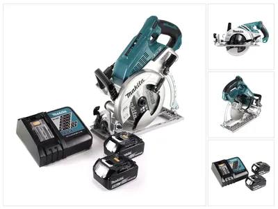 Produktbild von Makita DRS 780 RT Akku Handkreissäge 36V ( 2x18V ) 185 mm Brushless + 2x Akku 5,0Ah + Ladegerät