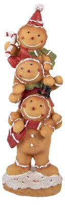 Productafbeelding van Clayre & Eef kerstdecoratie: peperkoekmannetje, 10x8x27 cm, bruin, kunststof