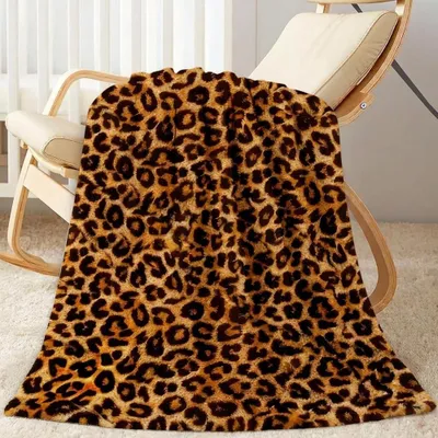 Obrázek produktu pro Fleecová deka s leopardím vzorem, 100x150 cm - Měkká a pohodlná, ideální do obývacího pokoje i do ložnice