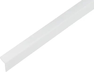 Zdjęcie produktu dla Alberts 432973 Profil kątowy, samoprzylepny, plastikowy, biały błyszczący, 1000 x 20 x 20 mm
