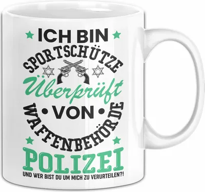 Produktbild von Sportschütze Tasse Geschenk Spruch Geschenkidee Geburtstag Ich Bin Sportschütze (Weiß)