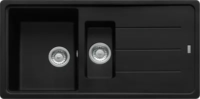 Produktbild von Franke Spüle BASIS BFG 651 in BLACK MATT mit Abtropfbecken aus Edelstahl / Ausschnitt 950 x 480 mm