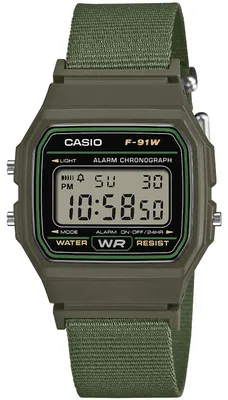 Produktbild von Casio Armbanduhr F-91WF-3AEF digital mit Textilarmband grün