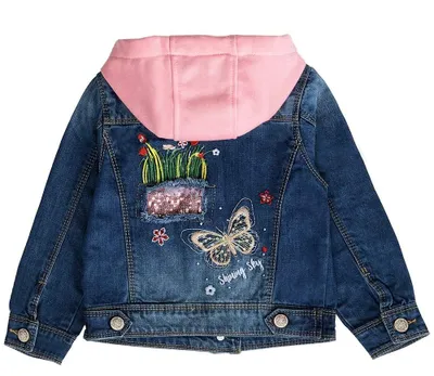 Produktbild von Mädchen Denimjacke mit Stickerei - Für Frühling und Herbst