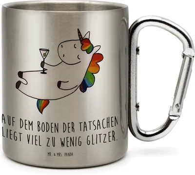 Produktbild von Mr. & Mrs. Panda Isolierbecher Einhorn Cocktail - Transparent - Geschenk, Teetasse, Becher Aus Edelstahl, Kaffeebecher, Thermobecher, Rum, Teebecher, Caipirinha, Unicorn