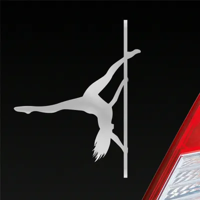 Produktbild von Auto Aufkleber Sexy Girl Tanzen Poledance Strip GoGo Pin Up 12x9 cm Silber Sticker Heckscheibenaufkleber
