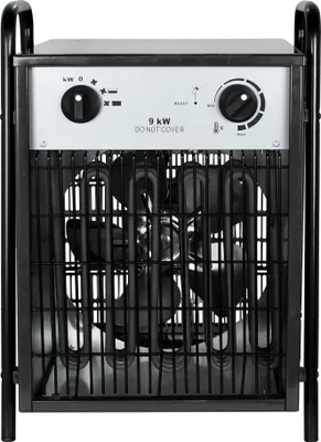 Productafbeelding van JOIEYOU 9KW elektrische kachel, verwarming met 4 warmtestanden, elektrische heater, bouwverwarmer met geïntegreerde thermostaat, elektrische verwarming, geschikt voor ruimtes van 10-80 m³, zwart