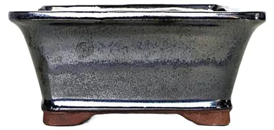 Obrázok produktu pre Obdĺžnikový keramický kvetináč na bonsaje, glazúra (šedá, 16 cm)