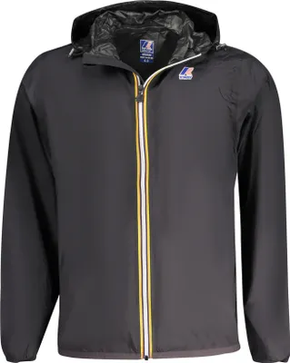 Produktbild von Wasserdichte schwarze Herrenjacke mit Kapuze und Kontrastdetails