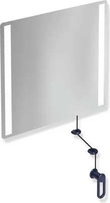 Produktbild von HEWI LED-Kippspiegel basic der Serie 801, mit integrierter LED-Beleuchtung stahlblau
