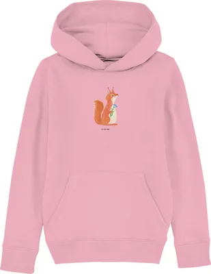 Produktbild von Mr. & Mrs. Panda Kinderpullover Eichhörnchen Blume 7-8 Jahre (122/128) - Baumwolle Pink - Geschenk, Kapuzenpullover, Motivation Sprüche, Lustige, Kinderbekleidung, Hoodie