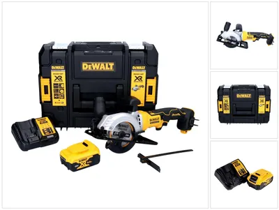 Produktbild von DeWalt DCS 571 P1 Akku Handkreissäge 18 V 115 mm Brushless + 1x Akku 5,0 Ah + Ladegerät + TSTAK