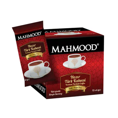 Produktbild von Mahmood Coffee Instant Türkischer Kaffee ohne Zucker, 12 Sticks x 6 g