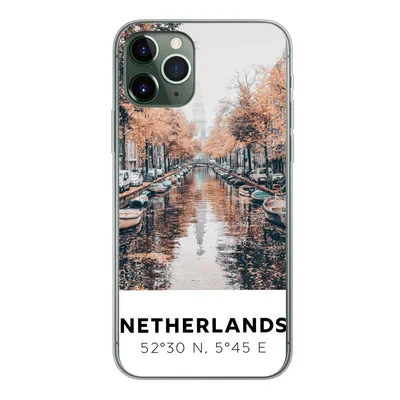 Produktbild von MuchoWow® Handyhülle Schutzhülle Hülle für iPhone 11 Pro Niederlande - Amsterdam - Gracht - Herbst Silikon Softcase Handy Hülle - Handy