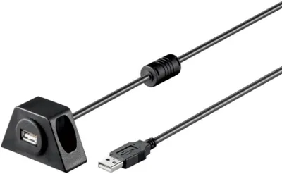Produktbild von USB-A-Verlängerung mit Sicherungsclip, 1,2 m, schwarz 2,5 W, 0,5 A, 480 Mbit/s, USB 2.0