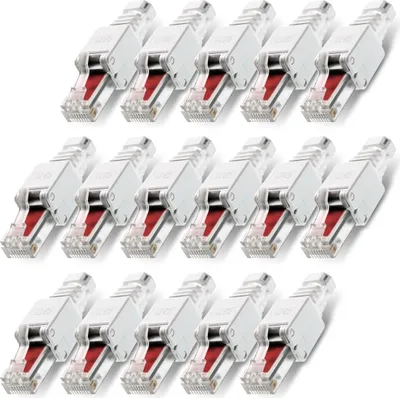 Produktbild von Netzwerkstecker 16x Cat6 RJ45 Stecker Netzwerk Montage Werkzeuglos Cat5 Cat7 LAN