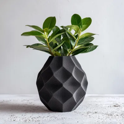 Geometrische 3D-gedruckte Vase – Decords, Produktansicht 1