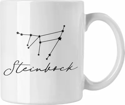 Produktbild von Trendation - Steinbock Sternzeichen Tasse Geschenk Horoskop Tierkreiszeichen (Weiß)
