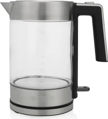 Obrázok produktu pre Princess 236041, 1,7 L, 2200 W, Čierna, Nerezová oceľ, Priehľadná, Sklo, Nerezová oceľ, Indikátor úrovne vody, Zabezpečenie proti prehriatiu