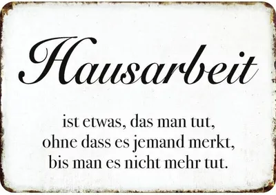 Produktbild von Kulthänger Blechschild Hausarbeit KH 077