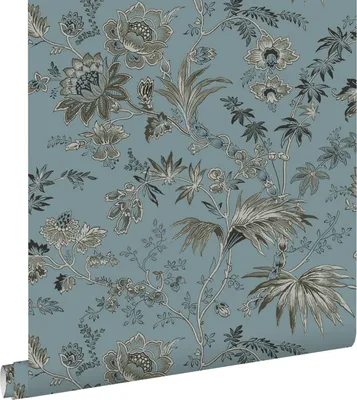 Obrázek produktu pro ESTAhome tapeta květinový vzor vintage modrá 50 x 900 cm