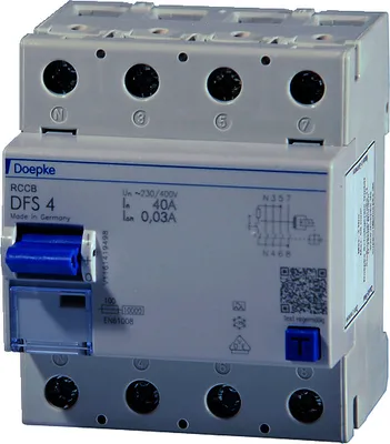 Produktbild von DOEPKE DOEP FI-Schutzschalter DFS4-125-4/0,30-A Sensitiv AC/DC