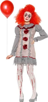 Produktbild von Vintage Horror-Clown Damen Kostüm für Halloween Größe: L