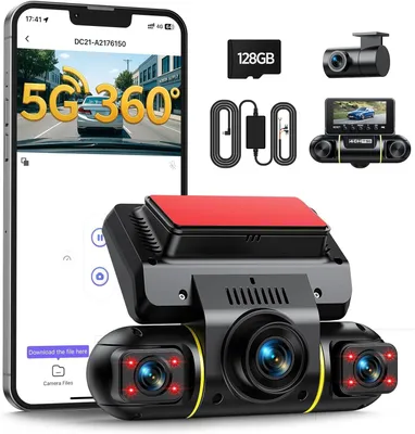 Zdjęcie produktu dla Dashcam - Autokamera - Kamera samochodowa - Kamera samochodowa 4-kanałowa - Kamera parkingowa - 4 x 1080p, widok 360°