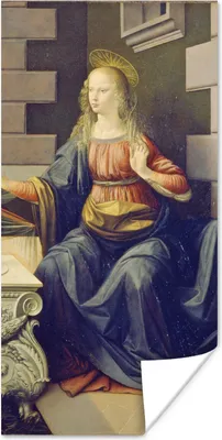 Produktbild von MuchoWow® Poster Die Verkündigung - Leonardo da Vinci 80x160 cm - Kinderzimmer