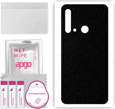 Produktbild von apgo Rückseite Schutzfolie, Skin, kompatibel mit Huawei P20 lite (2019), Hinten Displayschutzfolie aus Vinylfolie, kratzfest, einfache Montage - Mattschwarz
