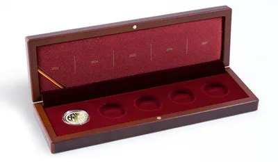 Produktbild von Münzetui VOLTERRA für 5 dt. 50-Euro-Goldmünzen „Deutsches Handwerk“ in Kapseln