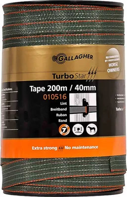 Obrázek produktu pro Široká páska Gallagher TurboStar 40 mm 200 m zelená