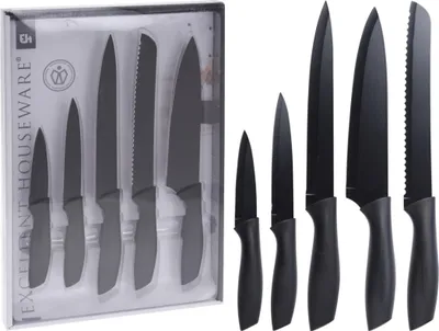 Zdjęcie produktu dla Koopman BLACK - zestaw noży kuchennych 5 szt.