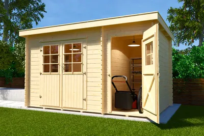 Produktbild von Gartenhaus weka 254 Gr.2 mit Fußboden 394 x 296 cm natur