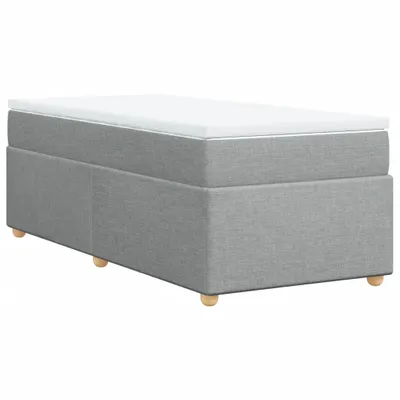 Produktbild von vidaXL Boxspringbett mit Matratze Hellgrau 100x200 cm Stoff