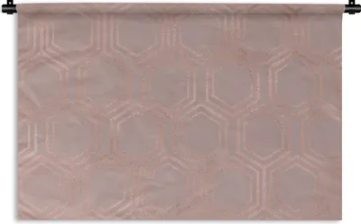 Produktbild von MuchoWow® Wandteppich Wandbehang Muster - Roségold - Rosa 60x40 cm Tapisserie Dekoration Wandtuch - Wanddekorationen